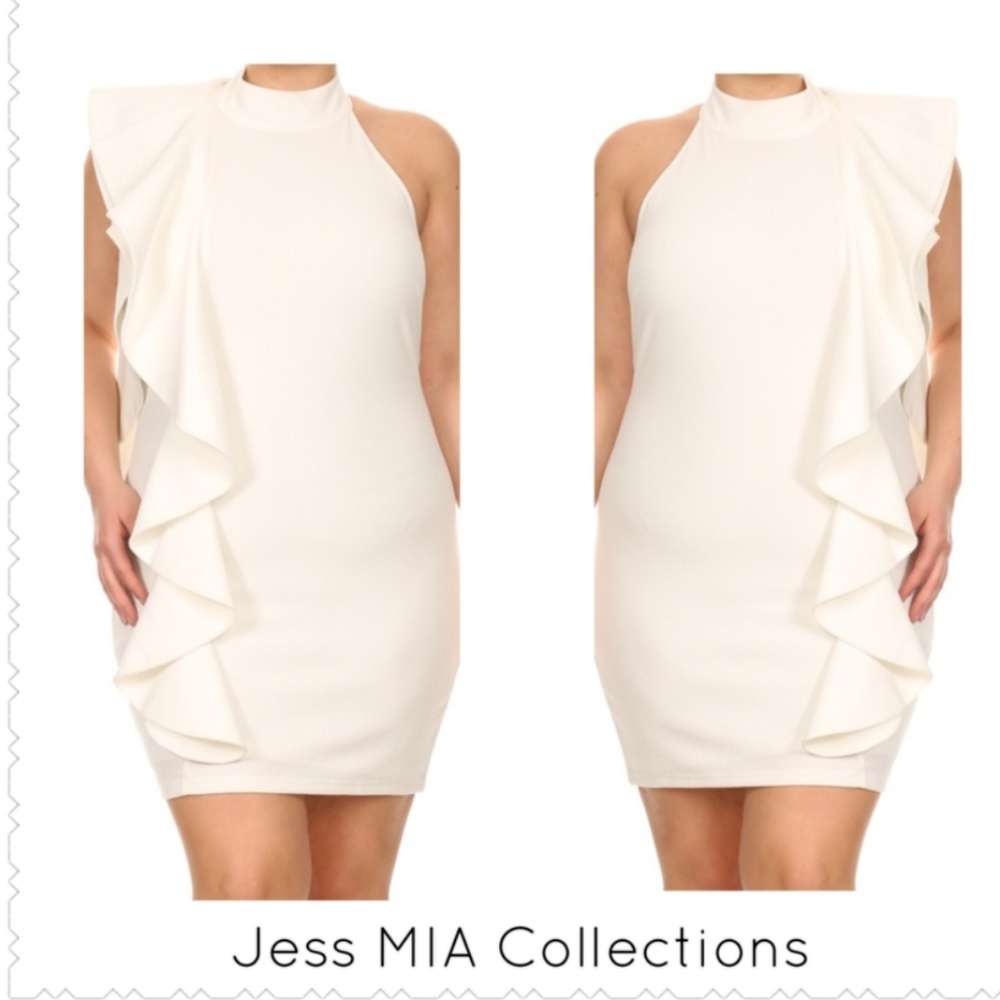 White ruffle dress